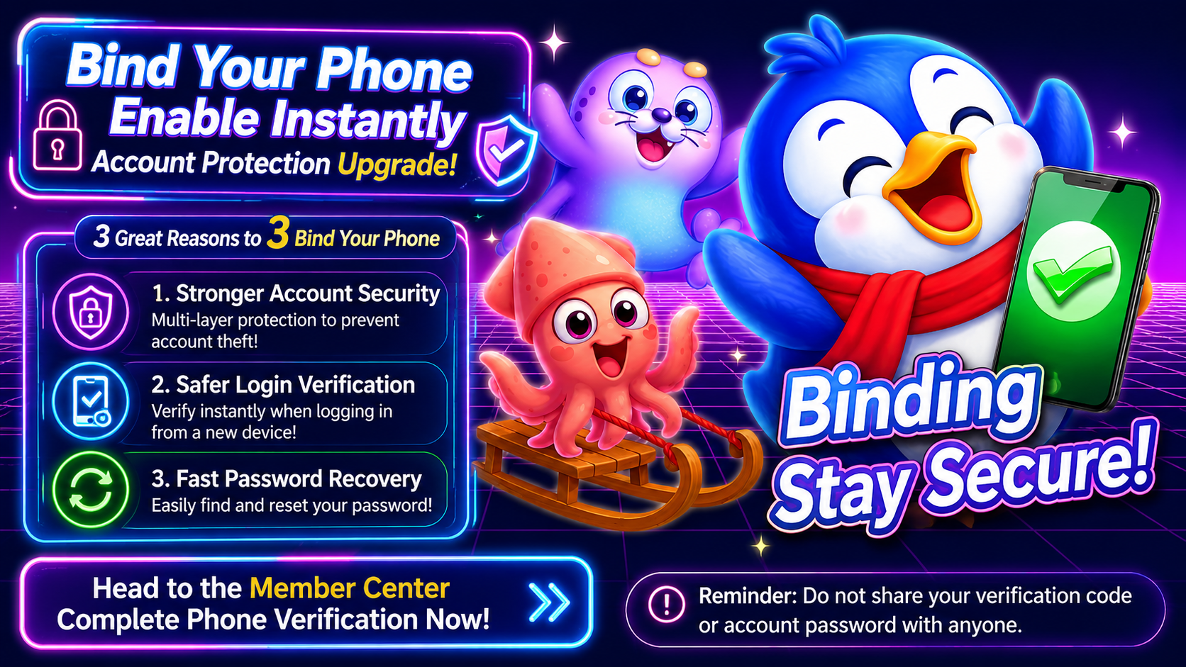 Jolly Wins phone binding account security announcement